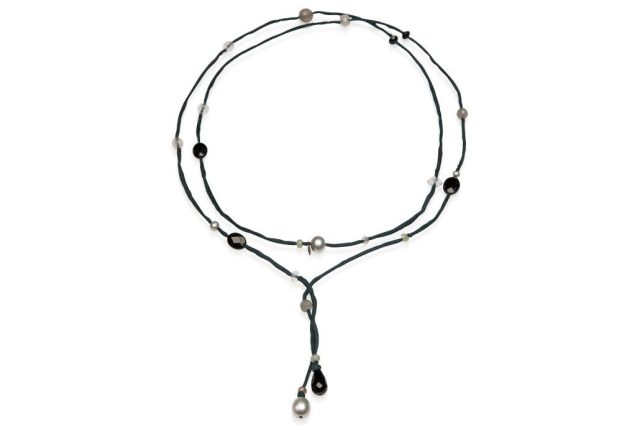 Silk Necklace Long Onyx