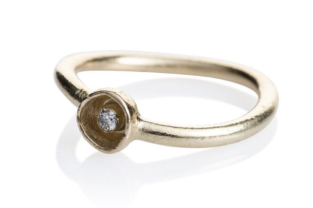 Waterlily Ring Gold Diamond "Small"003